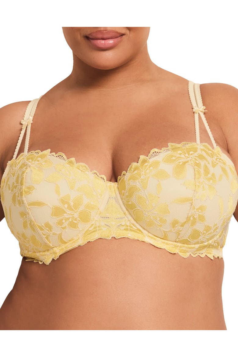 Mellody Push Up Balconette Bra, Main, color, Light yellow