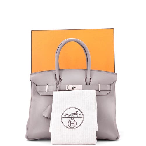 Pre-owned Hermes Hermes Birkin Handbag Grey Novillo With Palladium Hardware 30 In Gray