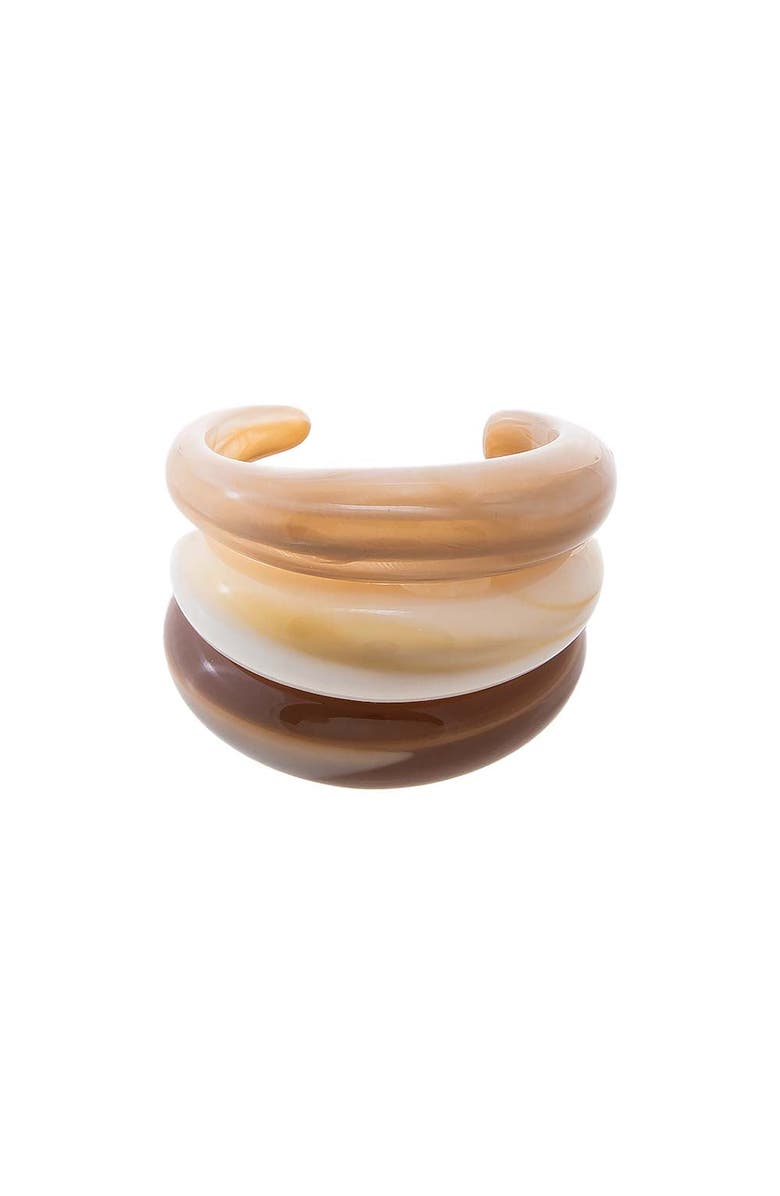 BY ADINA EDEN Caramel Cream Resin Bangle Set, Alternate, color, Multi-Color