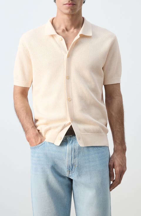 Cotton Piqué Button-Up Shirt