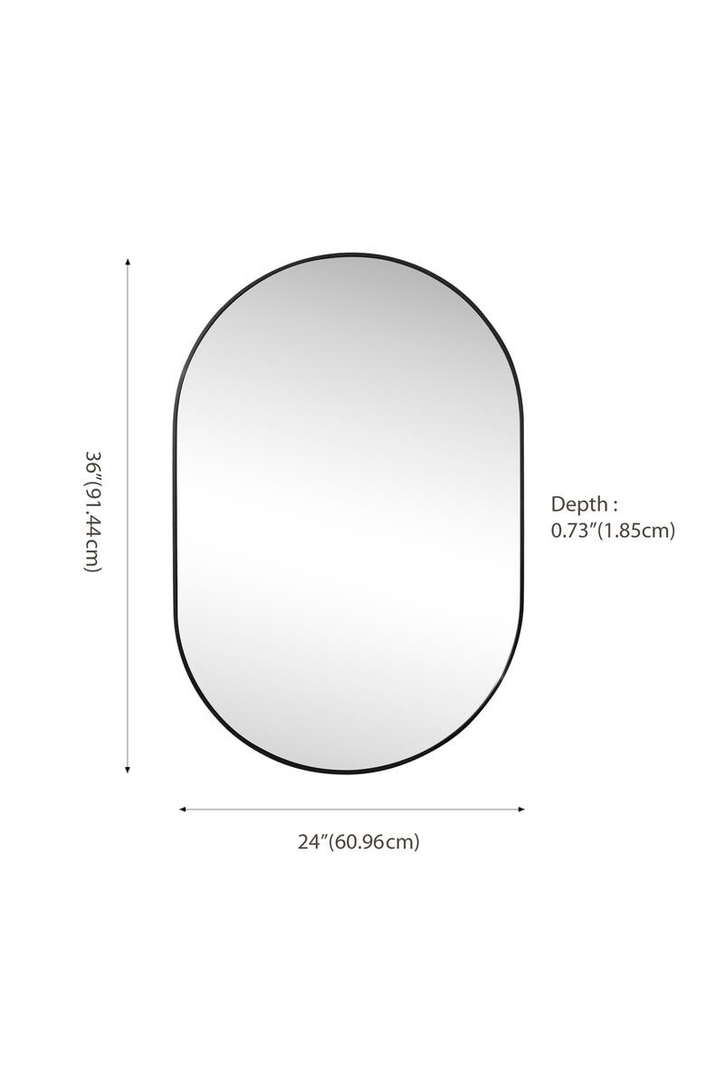 JONATHAN Y Milly Medium Oval Metal Framed Wall Mirror, Alternate, color,