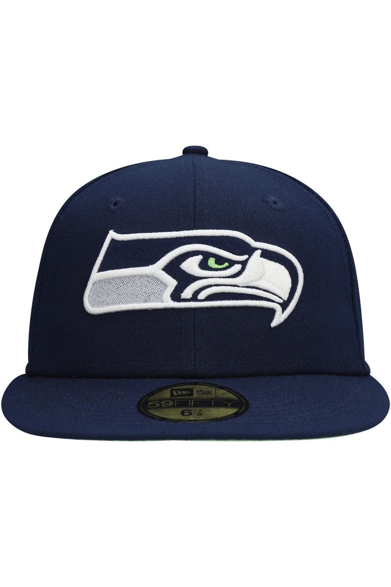 Men's New Era College Navy Seattle Seahawks Super Bowl XLVIII Citrus Pop 59FIFTY Fitted Hat, Alternate, color, Navy