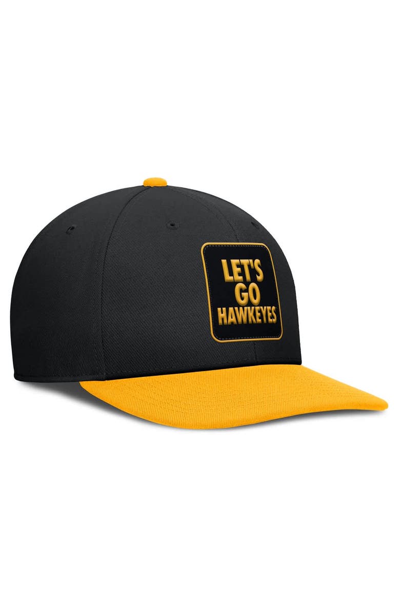 Nike Men's Nike Black/Gold Iowa Hawkeyes 2025 Sideline Campus Pro Local Snapback Hat, Alternate, color, Black