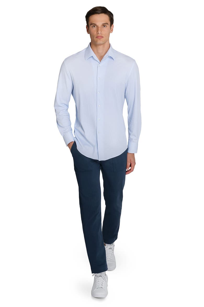 Wavy Print Knit Long Sleeve Basic, Alternate, color, WHITE/BLUE