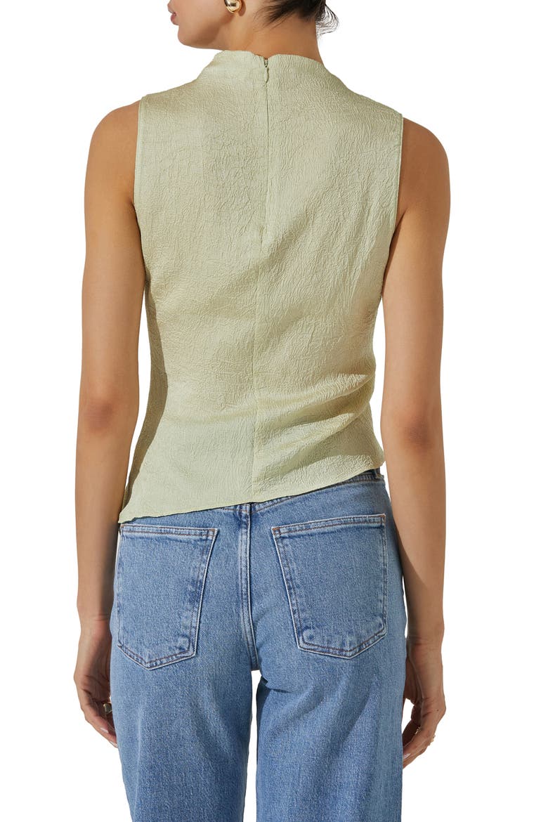 Texture Drape Satin Top, Alternate, color, CELERY