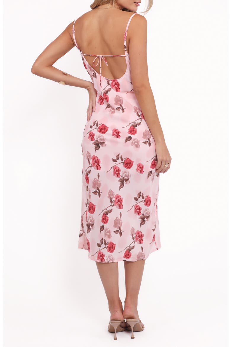 Yelena Rose Print Satin Slipdress, Alternate, color, PINK FLORAL
