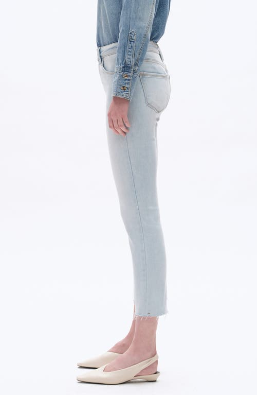 Bayeas Raw Hem High Waist Crop Straight Leg Jeans In Blue