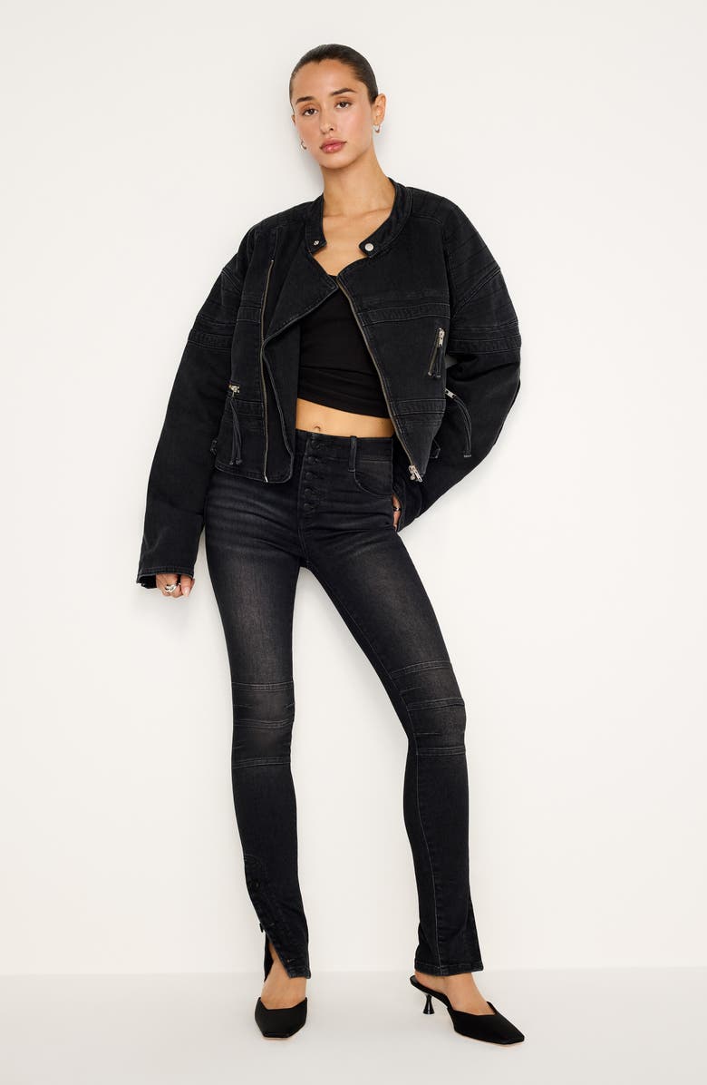 Good American Moto High Waist Skinny Jeans, Alternate, color, Black367