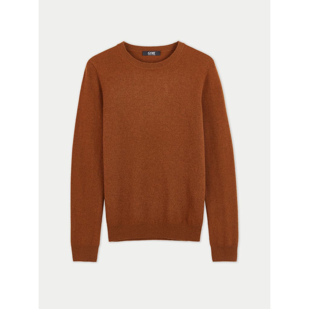 Gobi Mongolian Cashmere Crew Neck Sweater In Chipmunk