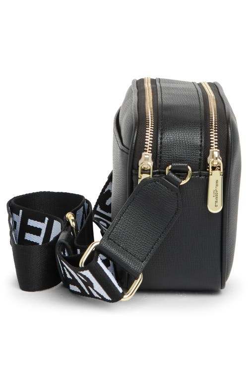 Karl Lagerfeld Paris Maybelle Camera Crossbody Bag In Black/gold