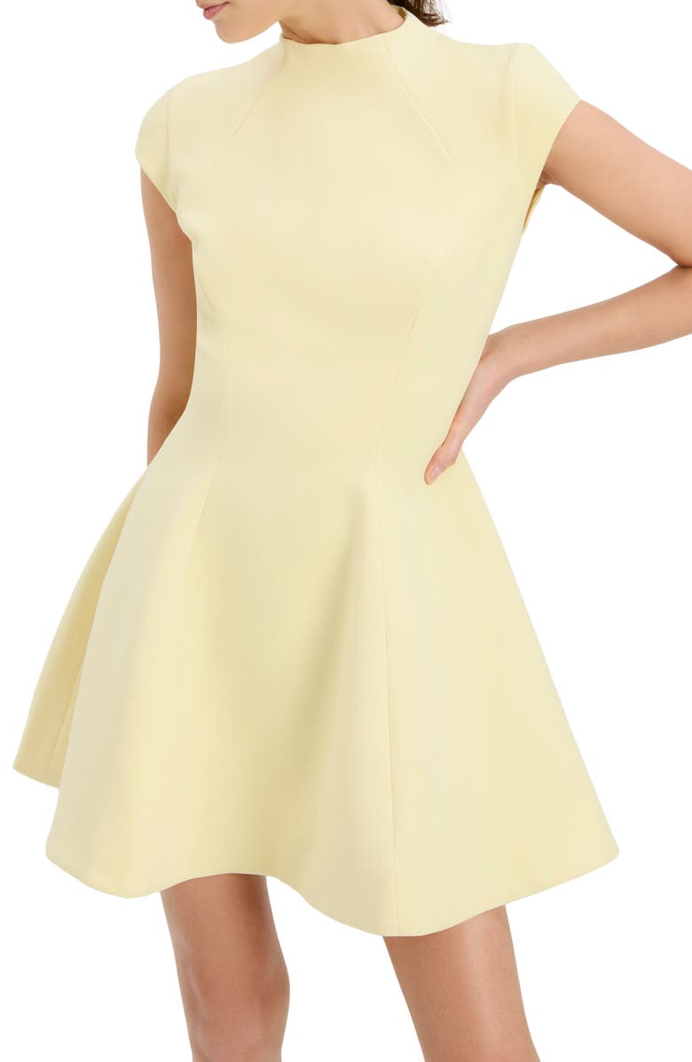 Bardot Beckett High Neck Minidress, Alternate, color, Canary Yellow