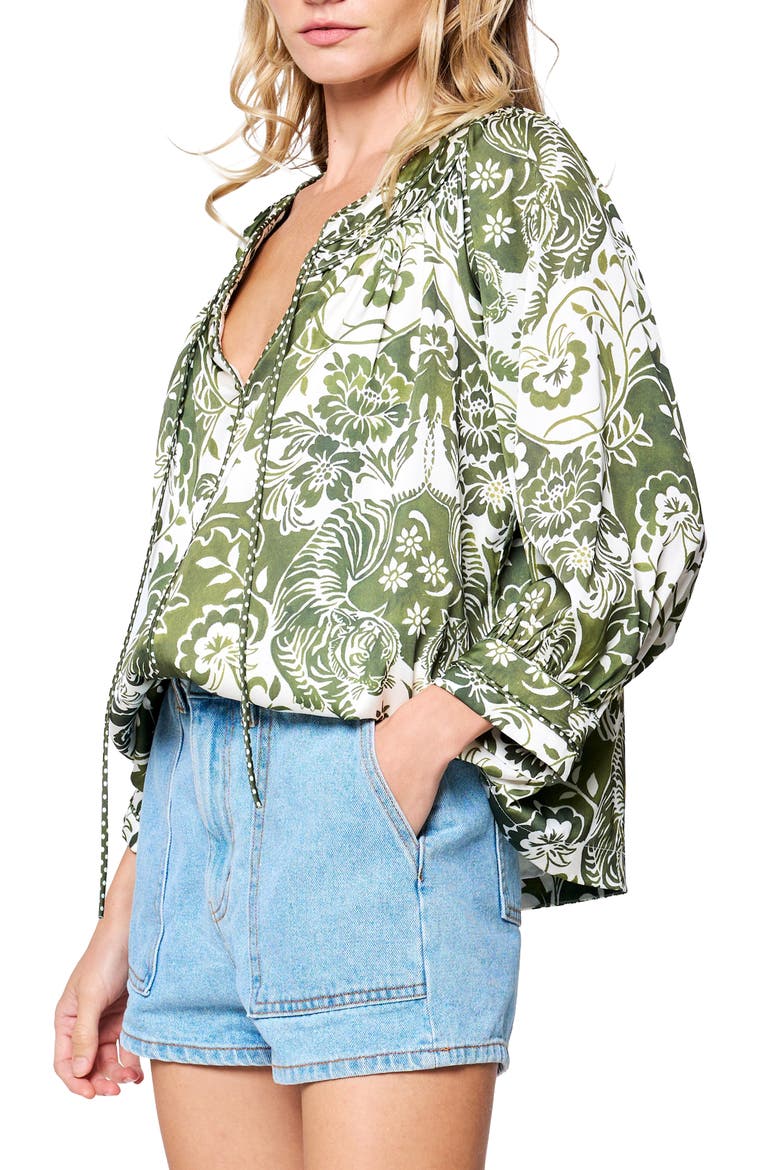 Katari Tiger Print Top, Alternate, color, GREEN MULTI