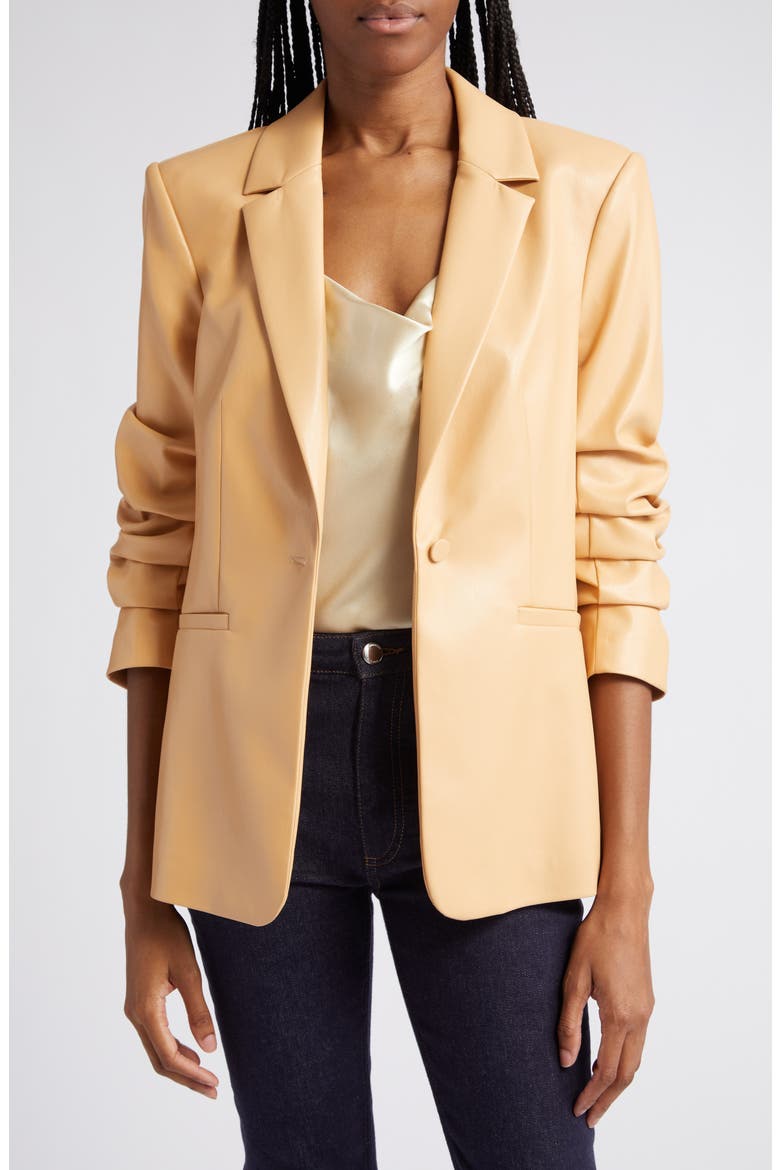 Kylie Faux Leather Blazer, Main, color, CHAI