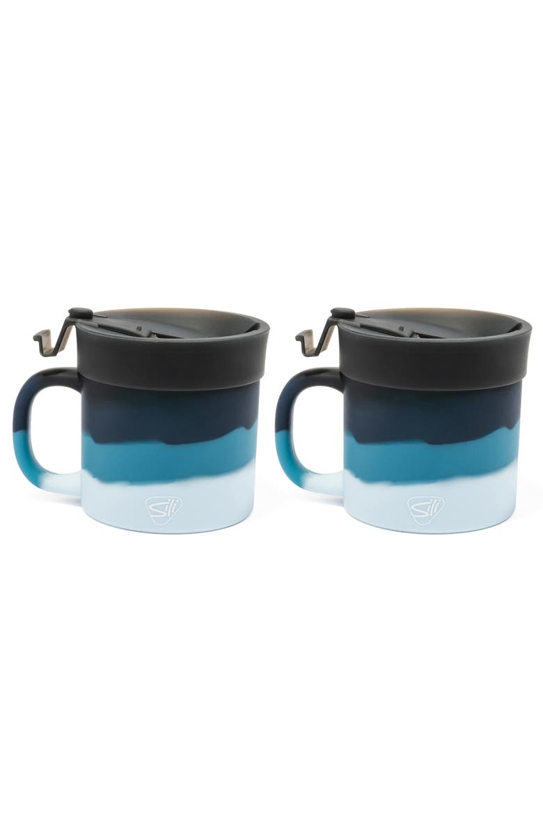 Silipint 2 Pack 16oz Silicone Coffee Mug W/ Lid, Main, color, 