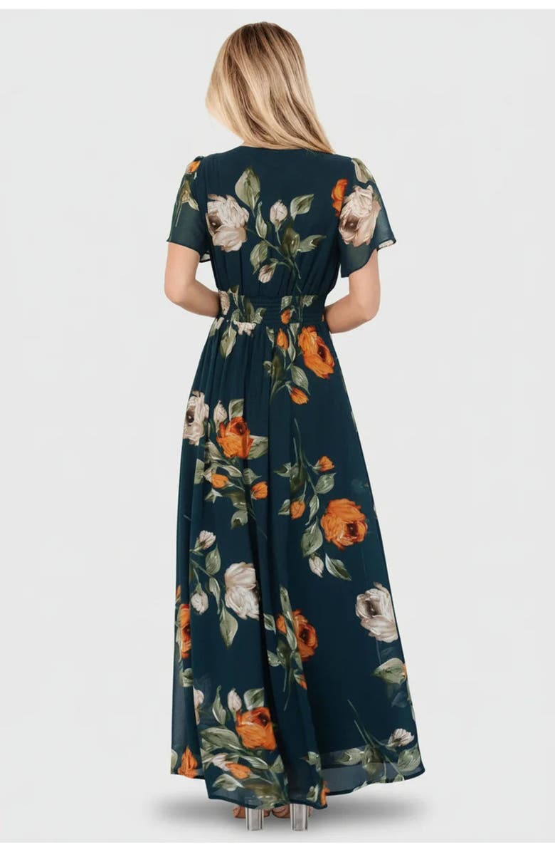 Baltic Børn Birdie Maxi Dress, Alternate, color, Deep Topaz Floral