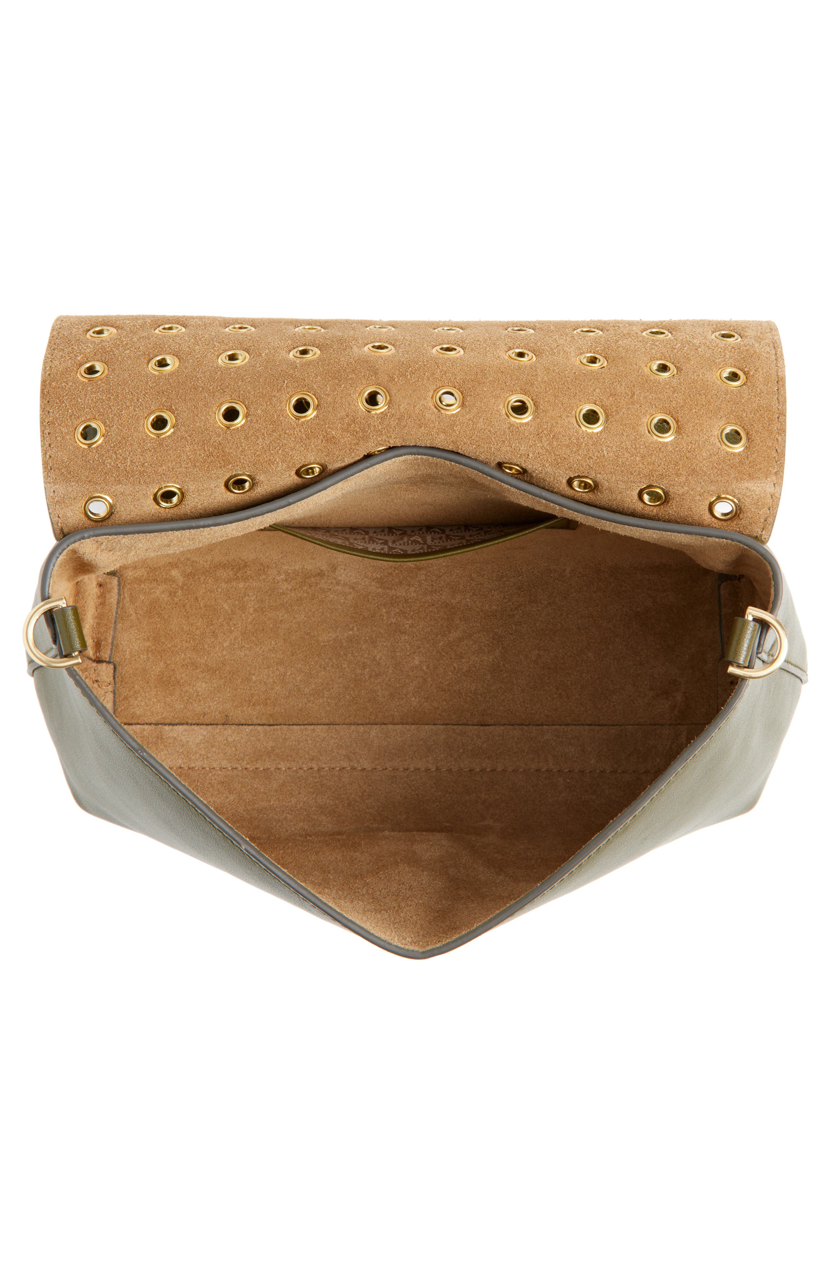 Anya Hindmarch Mortimer Grommet Embellished Leather Crossbody Bag, Alternate, color, Bonsai