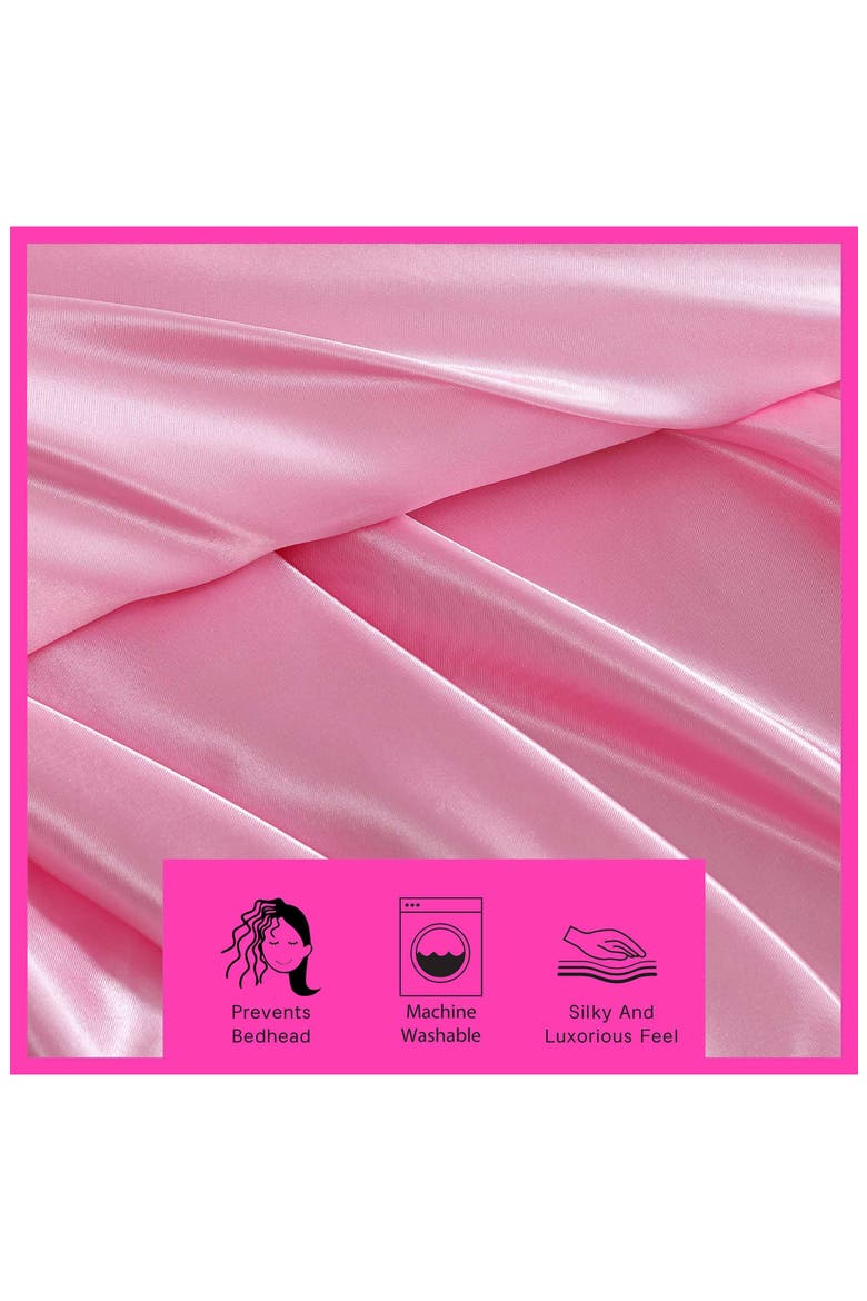 Solid Satin Sheet Set, Alternate, color, PASTEL PINK