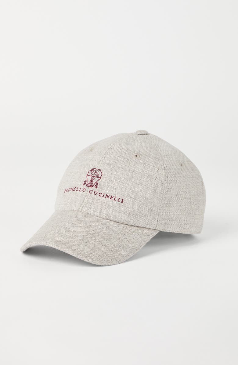 Brunello Cucinelli Diagonal twill Baseball cap, Alternate, color, 