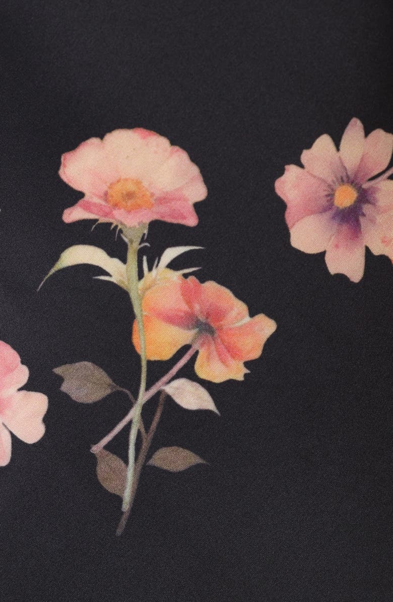 Petal & Pup Hadley Floral Print Halter Dress, Alternate, color, Black Floral