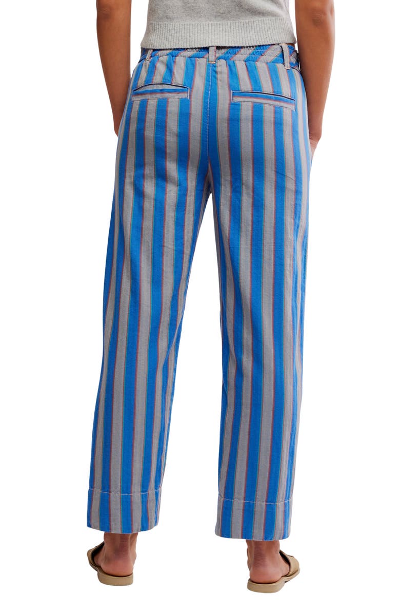 Free People Marielle Stripe Cotton Drawstring Pants, Alternate, color, Sapphire Combo