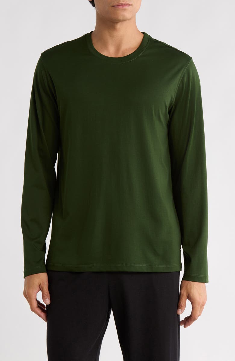 Daniel Buchler Super Fine Cotton Blend Top, Main, color, Olive