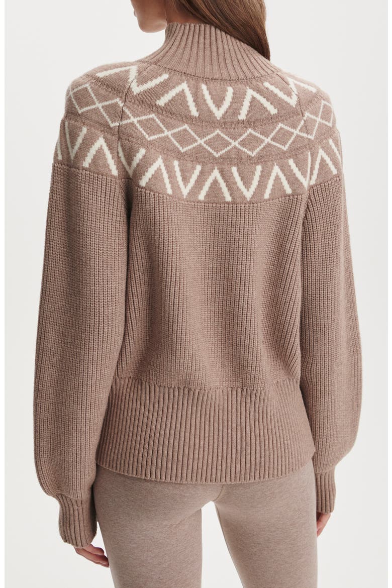 Marcie Fair Isle Mock Neck Sweater, Alternate, color, LIGHT TAUPE MARL