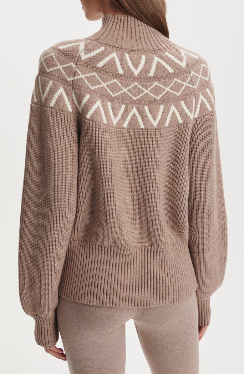 Varley Marcie Fair Isle Mock Neck Sweater, Alternate, color, Light Taupe Marl