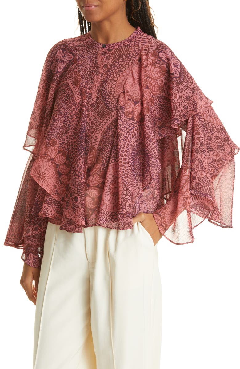 Ted Baker London Isuana Print Layered Blouse, Alternate, color, 