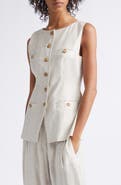 Toccin Amra Bateau Neck Linen Blend Vest