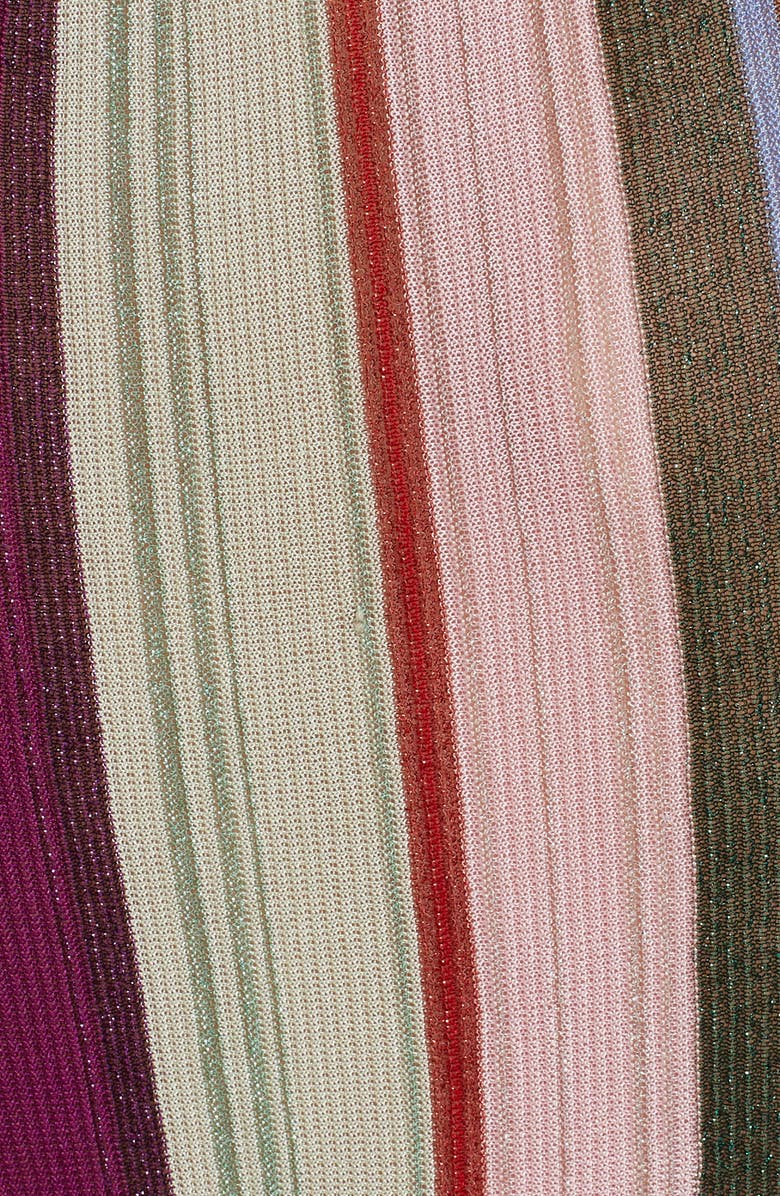 Missoni Metallic Stripe Faux Wrap Midi Sweater Dress, Alternate, color,
