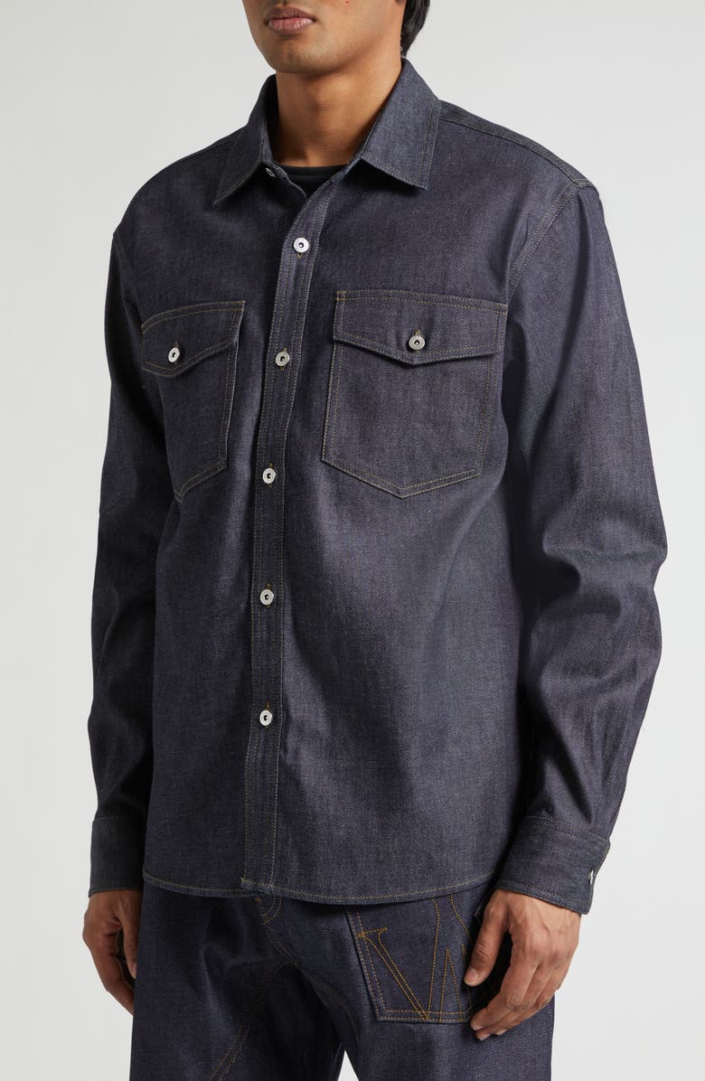 JW Anderson Oversize Denim Button-Up Shirt, Alternate, color, Indigo