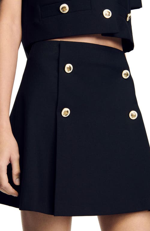 Sandro Short Pleated Skirt In Black