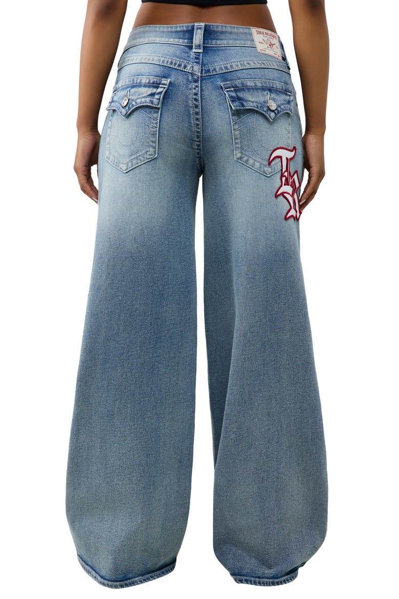 Jessie Patch High Waist Baggy Wide Leg Jeans, Alternate, color, WILD LAUREL