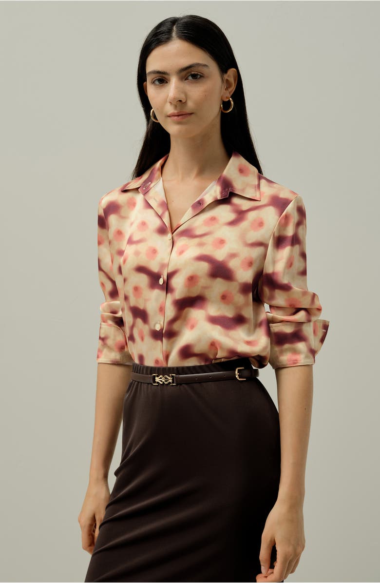 Lilysilk Daffodil Print Silk Blouse, Alternate, color, Daffodil Dream