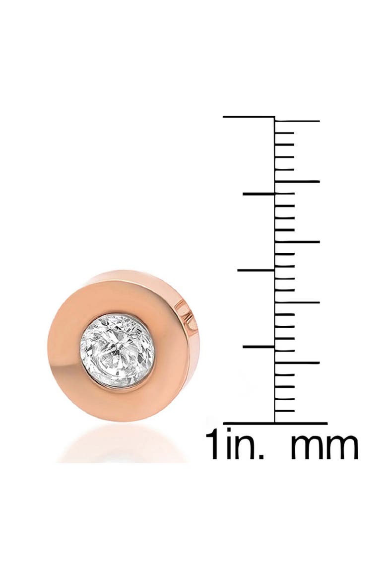 18k Rose Gold Plated Bezel Disk Stud Earrings, Alternate, color, ROSE GOLD