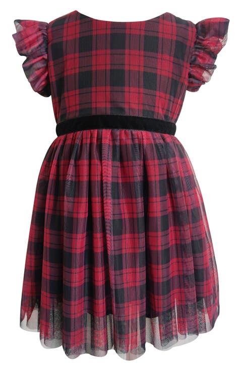 Kids' Plaid Tulle Dress