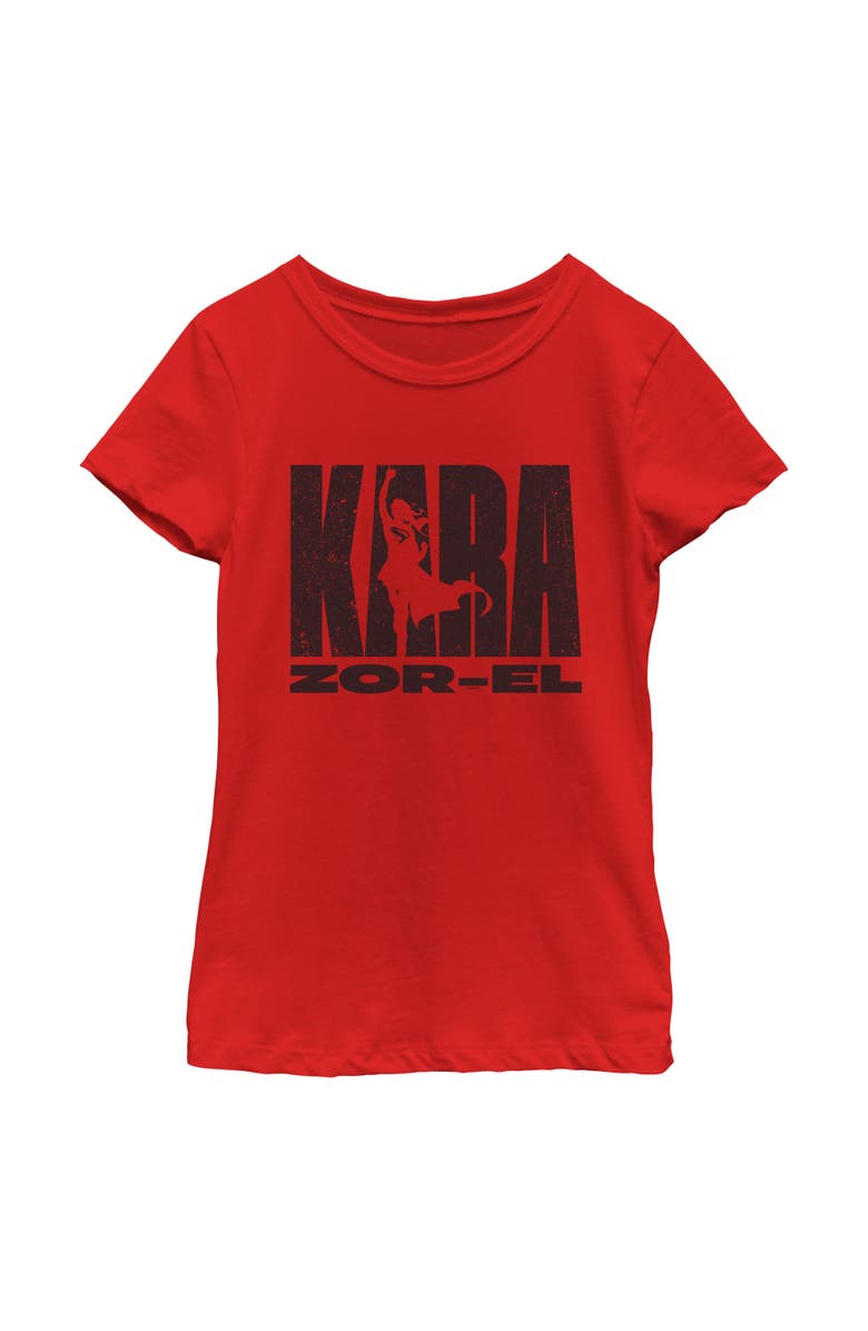 Supergirl Girl's Supergirl Kara Zor-El Silhouette Graphic T-Shirt, Main, color, Red