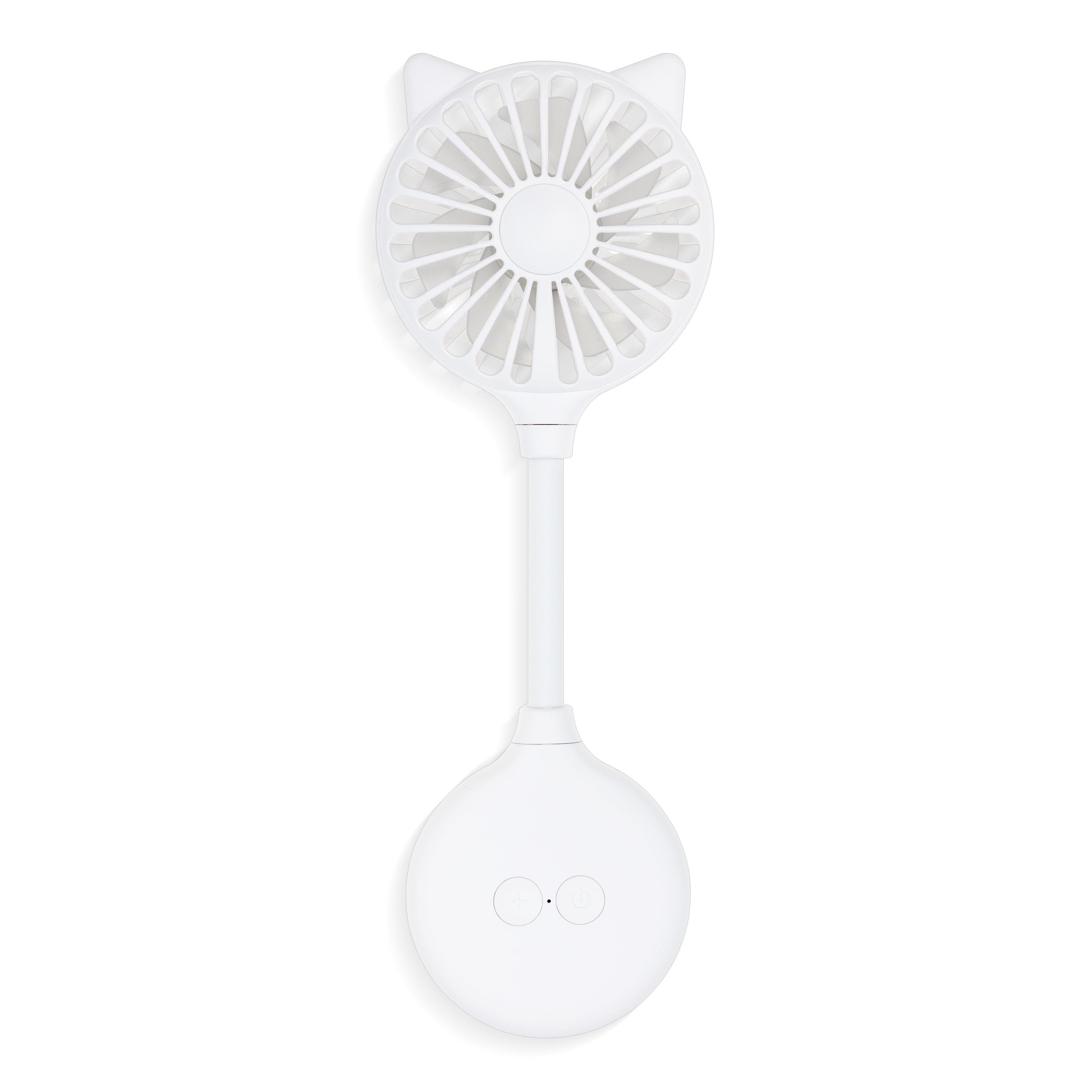 Zadro Cat Ear Beauty Fan With Suction Cup Mount in White 