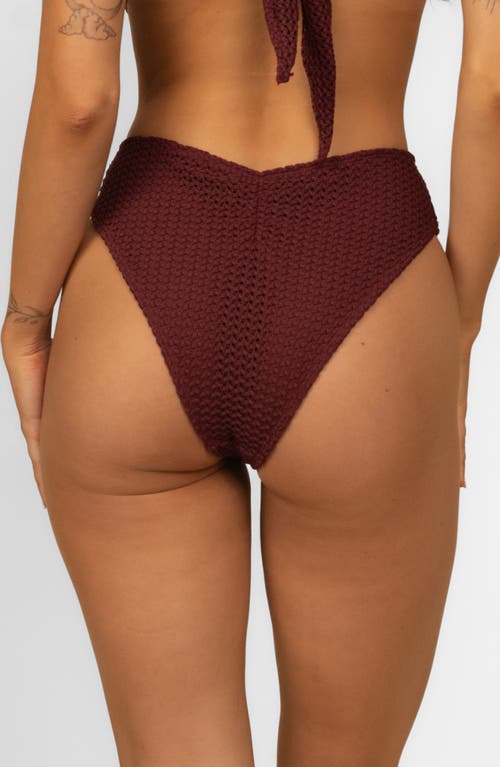 Montce Paula High Leg High Waist Bikini Bottoms In Brown