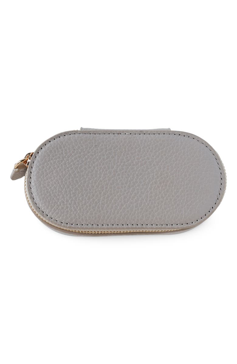 Monica Vinader Mini Leather Jewelry Case, Main, color, Pebble Grey