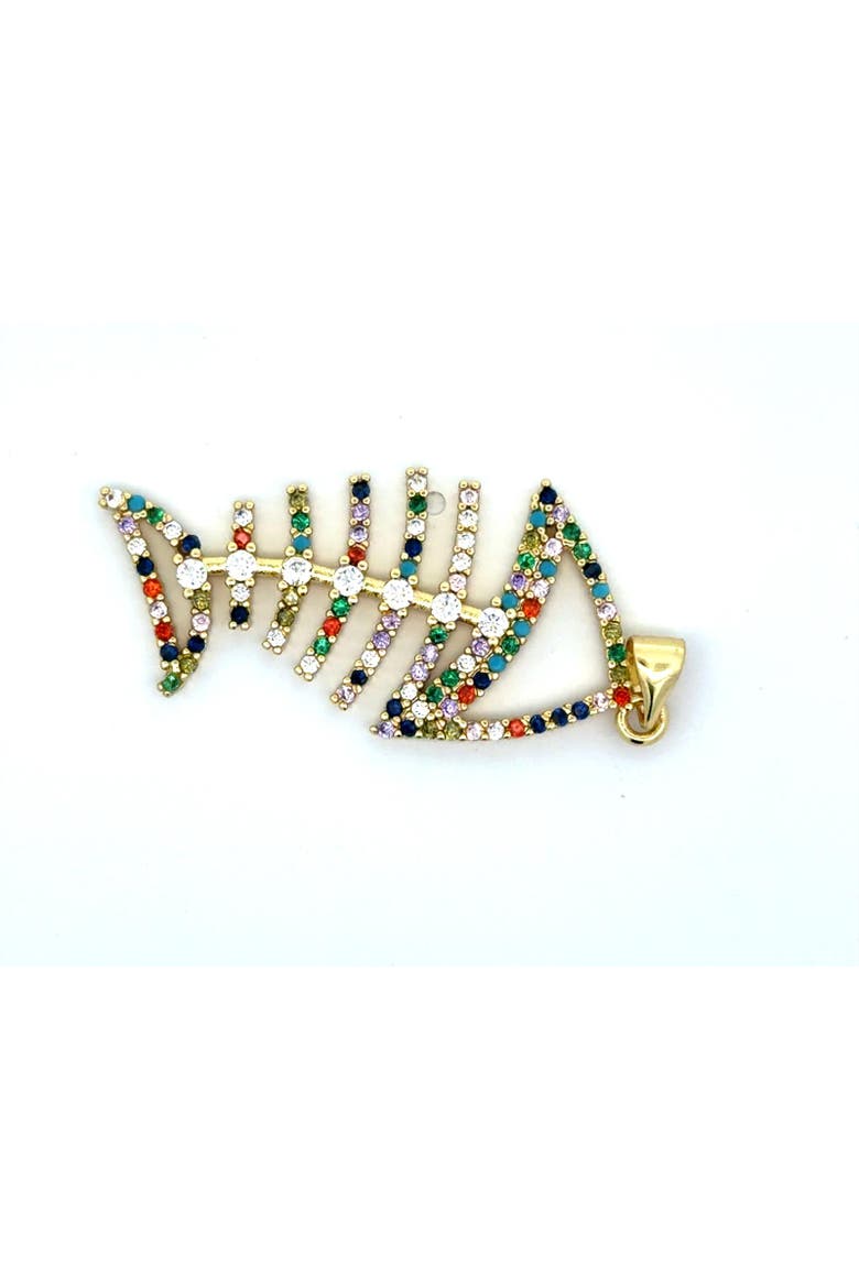 Multicolor Fish Bone Pendant, Alternate, color, Yellow