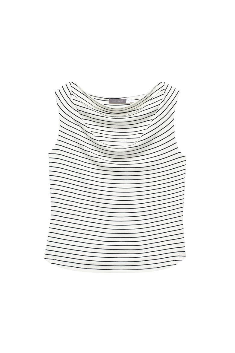 Stripe Cowl Neck Top, Alternate, color, Ivory