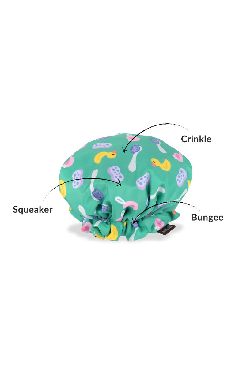 P.L.A.Y. Splish Splash Shower Quack Dog Toy, Wearable Shower Cap, Alternate, color, Multicolored