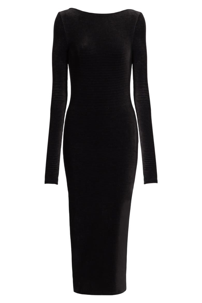 Long velvet dress, Alternate, color, black