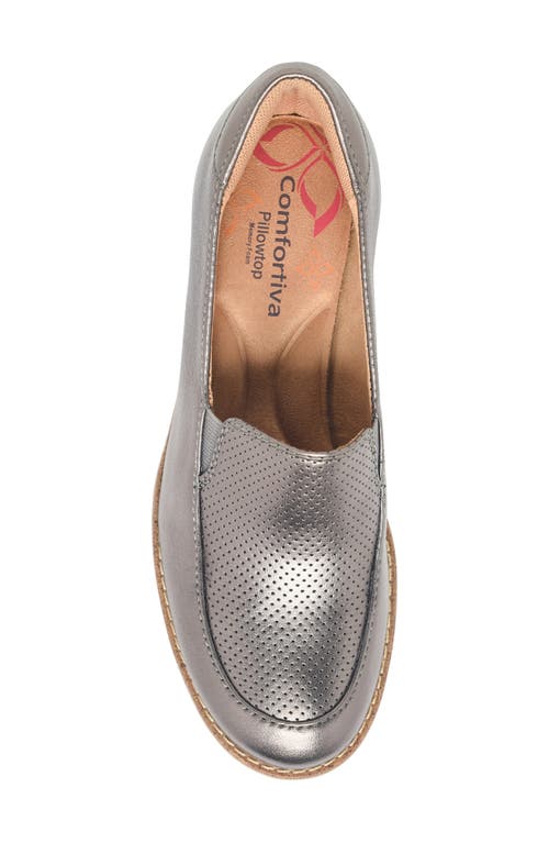 Comfortiva Fabiana Wedge Loafer In Dark Pewter
