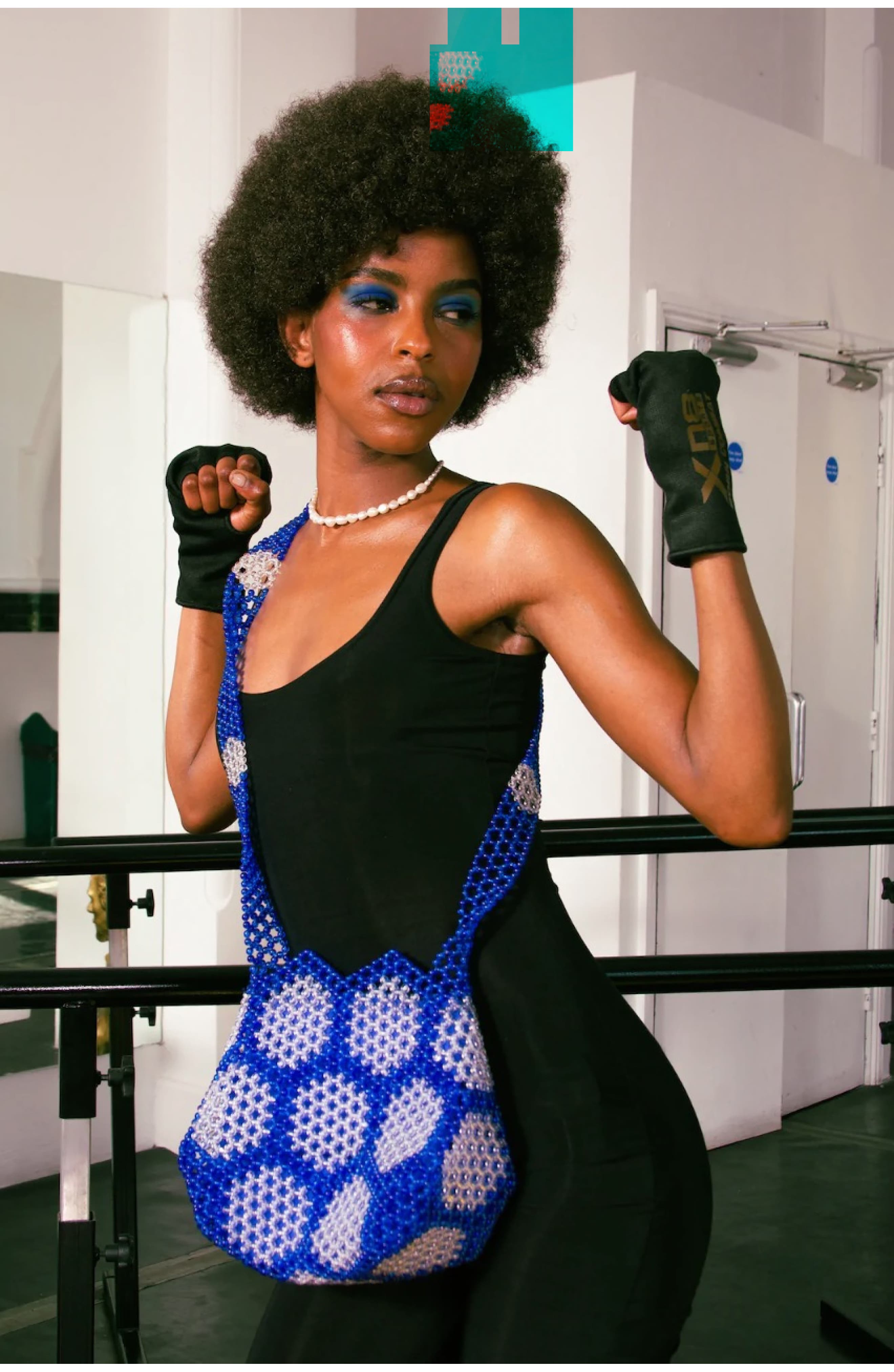 LU BY LU Omi Beaded Recycled Plastic Messenger Bag, Alternate, color, 