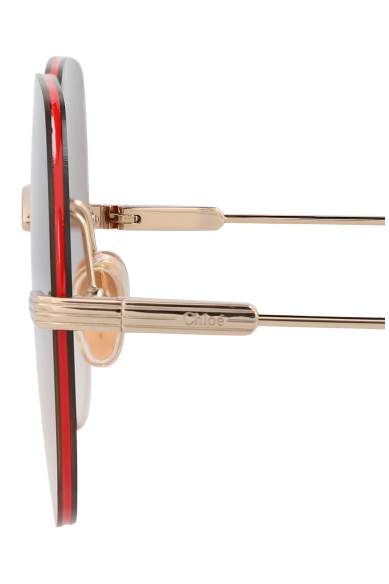 58mm Round Sunglasses, Alternate, color, GOLD GOLD BROWN