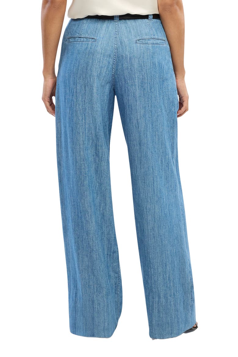 Chambray Relaxed Wide Leg Pant, Alternate, color, MEDIUM BLUE