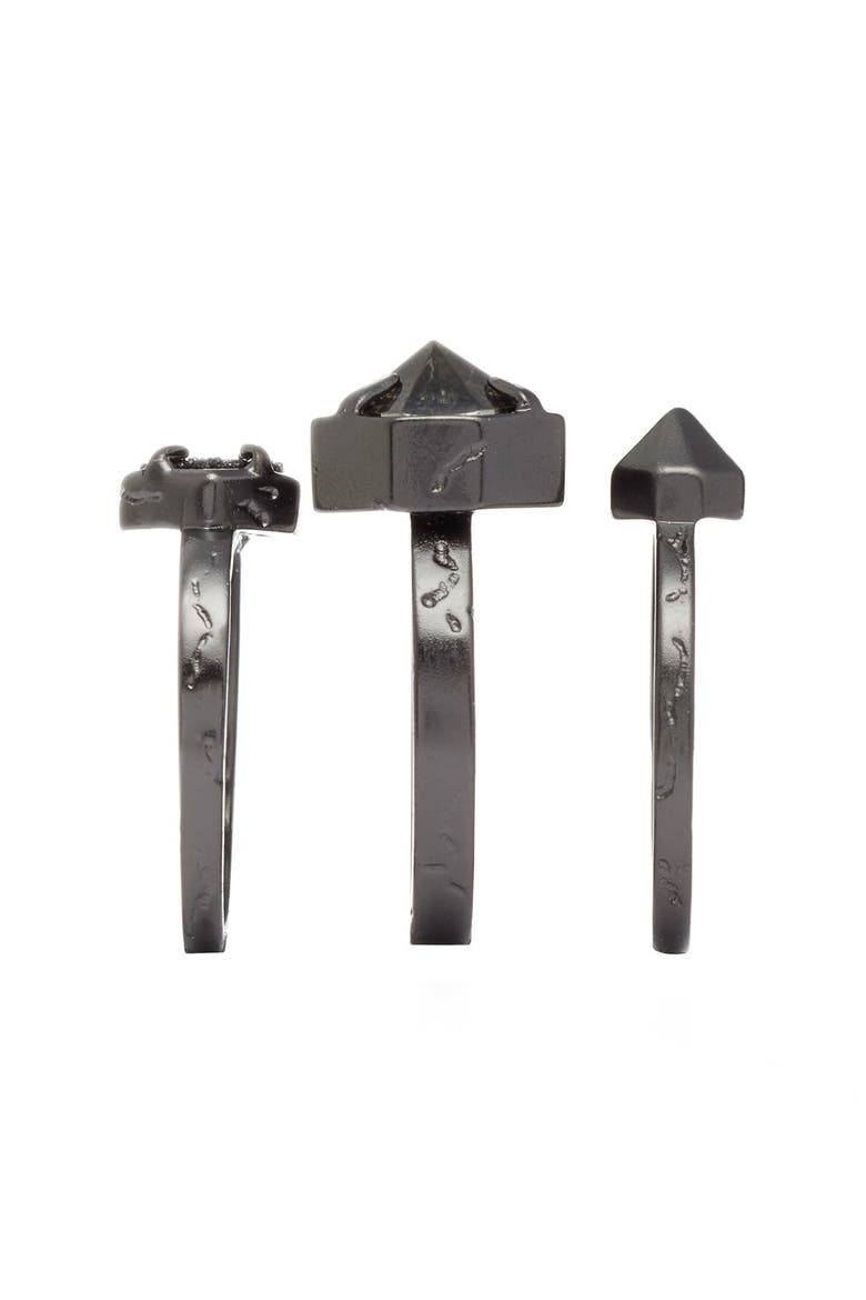 'Mariam' Rings, Alternate, color, GUNMETAL/ SPELLBOUND