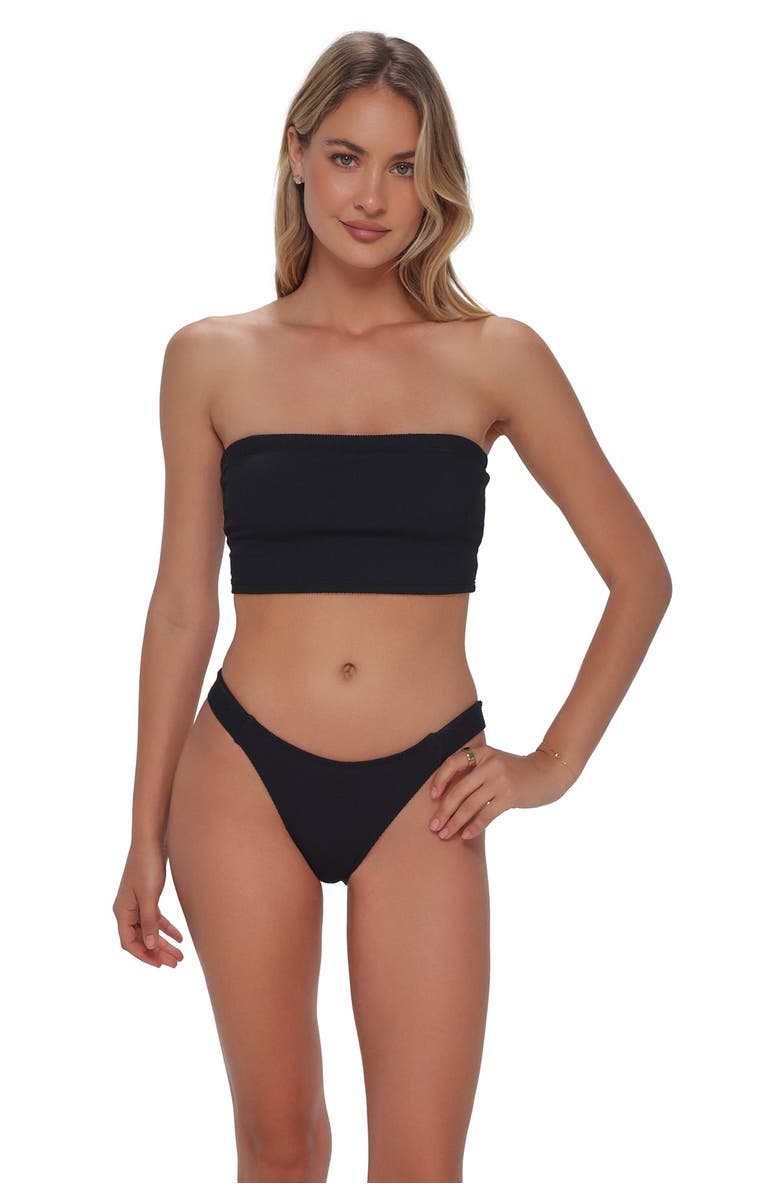 Pacifica by Sunsets Shellie Tube Top Bikini Swimsuit, Main, color, Black Pacifica Rib